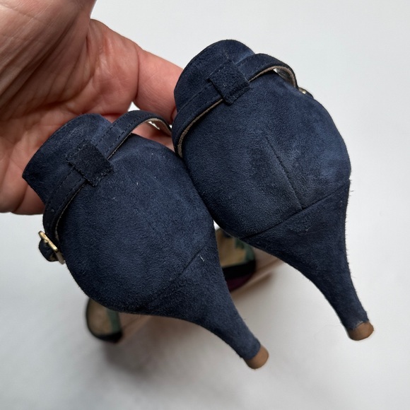 Boden Alice Suede Leather Blue Purple Kitten Heels S-444 Sz 8.5 US 40 EU - Picture 7 of 11